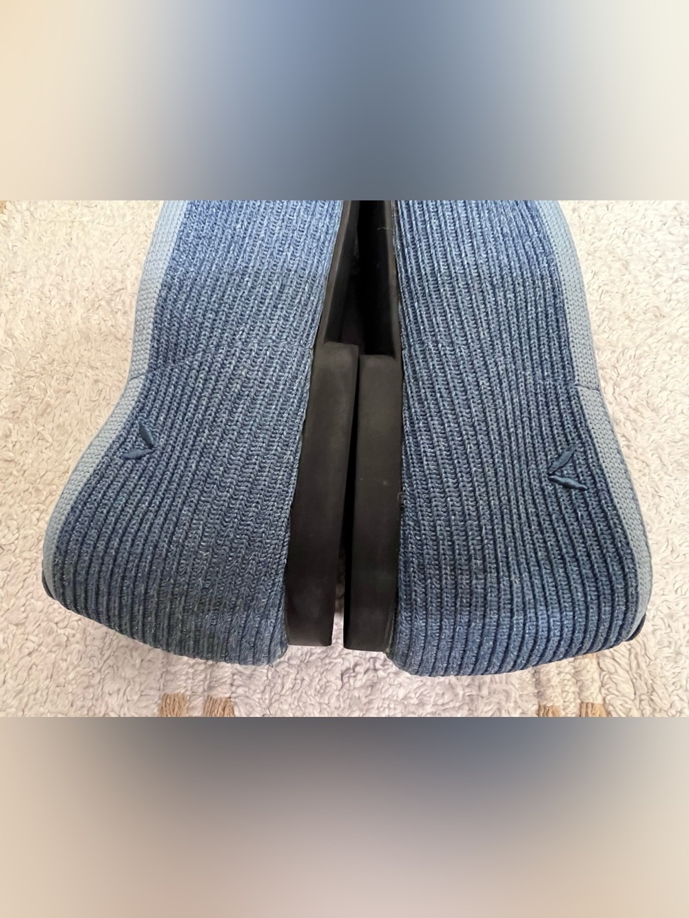 Vivaia Square-Toe Knit Flats Denim Blue EU 41.5 US 10-10.5 - Picture 9 of 11